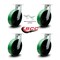 Service Caster 10'' Heavy Duty Green Poly on Cast Iron Swivel Caster Set with 2 Swivel Locks, 4PK CRAN-SCC-KP92S1030-PUR-GB-BSL-2-S-2 - alternate 2